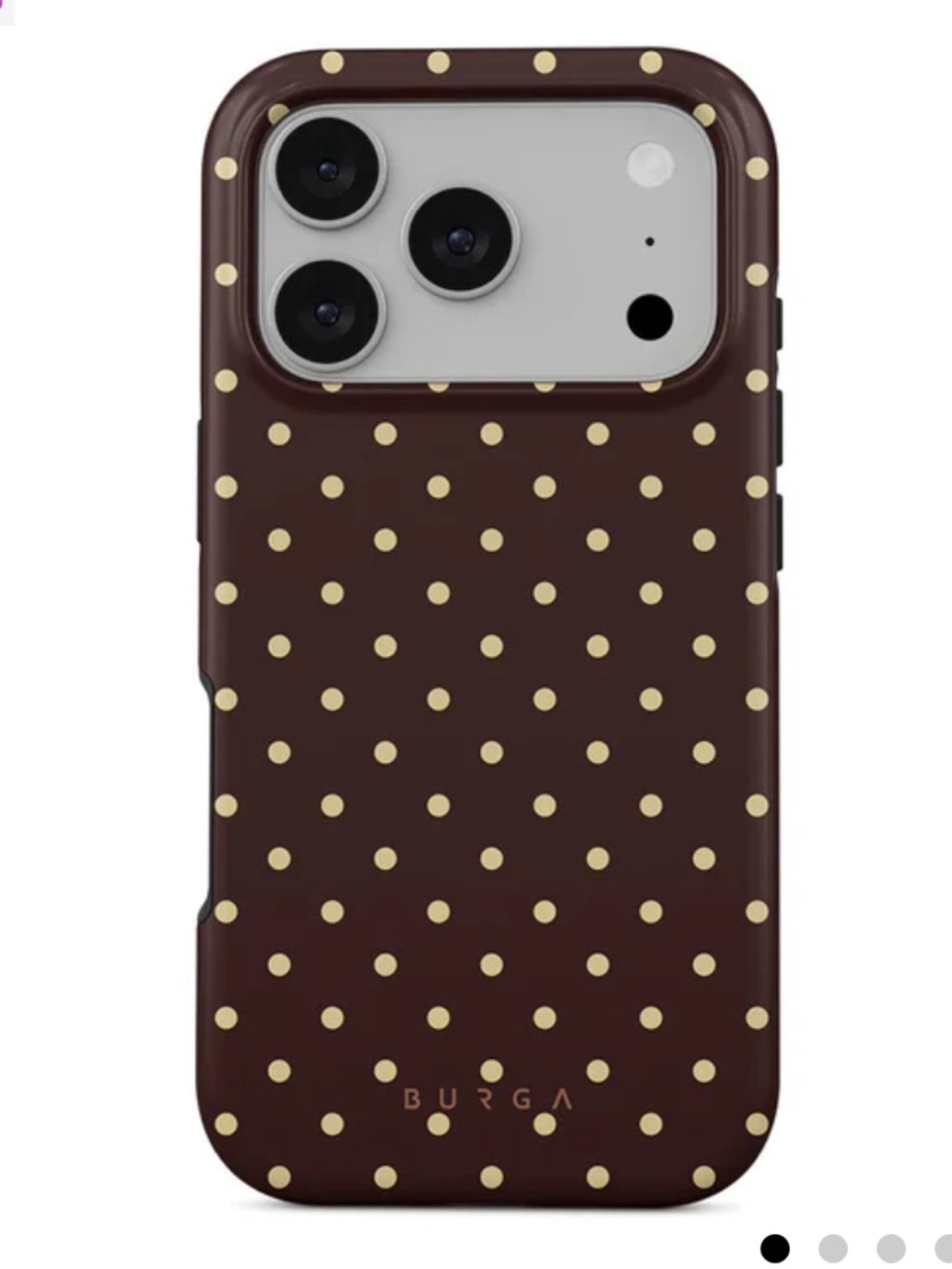 Burga IPhone 17 Pro Phone Case Brown Polka Dot Brand New